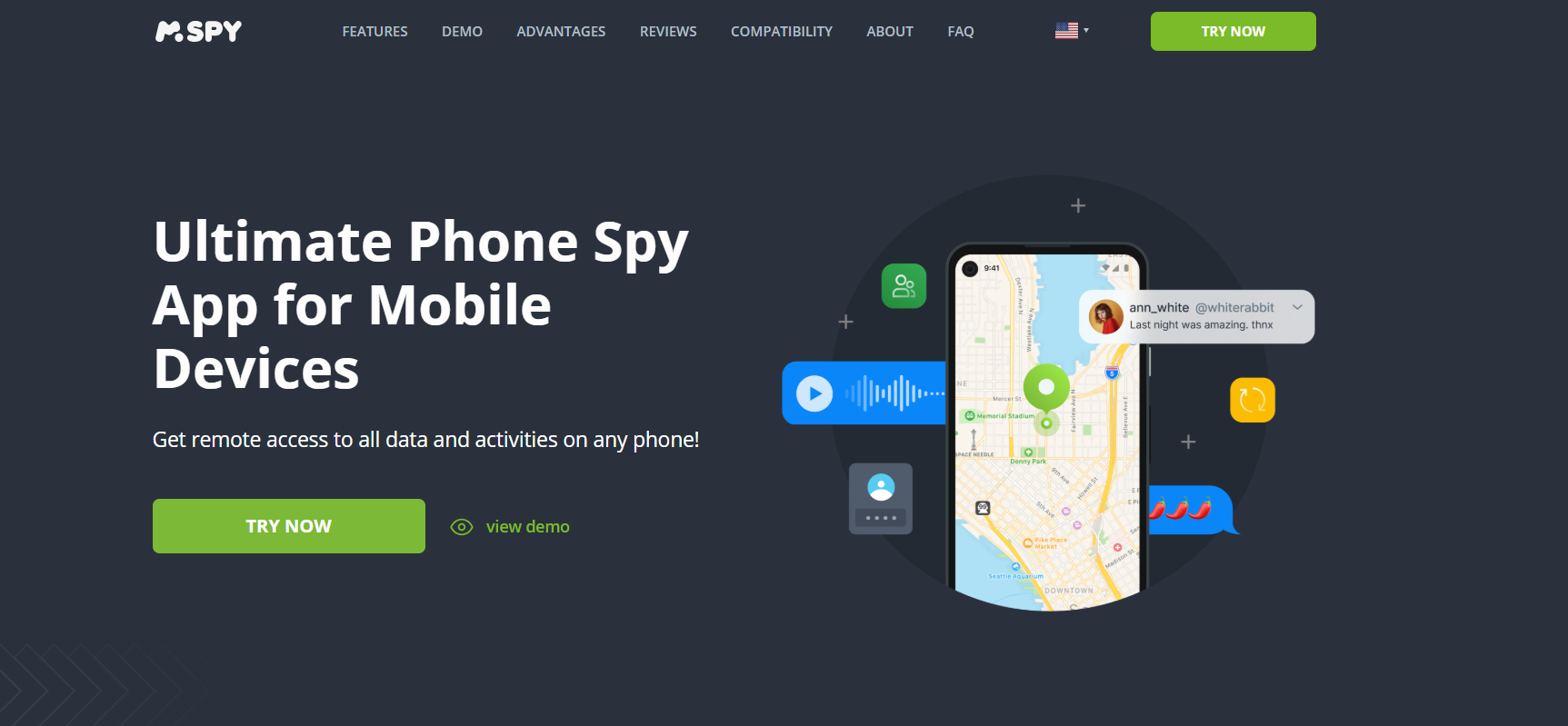 Spy on iPhone with mSpy